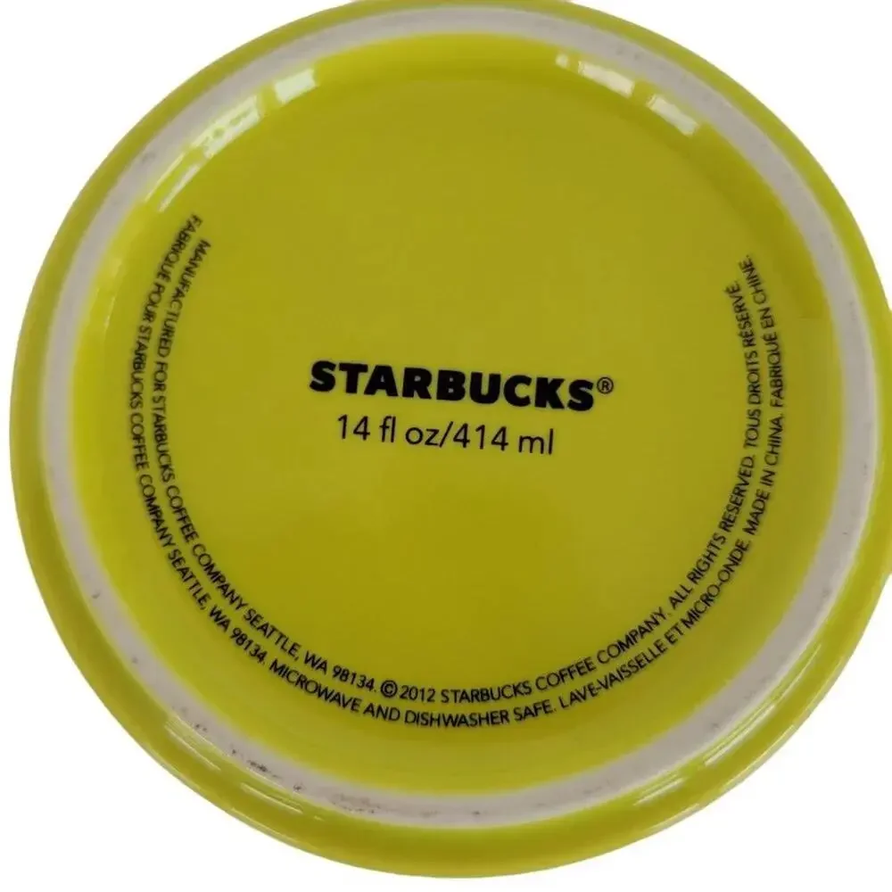 Starbucks Coffee Tea Mug Lime Green Glossy Ceramic Cup 2012 14 oz